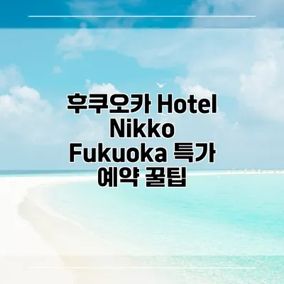 후쿠오카 Hotel Nikko Fukuoka 특가 예약 꿀팁
