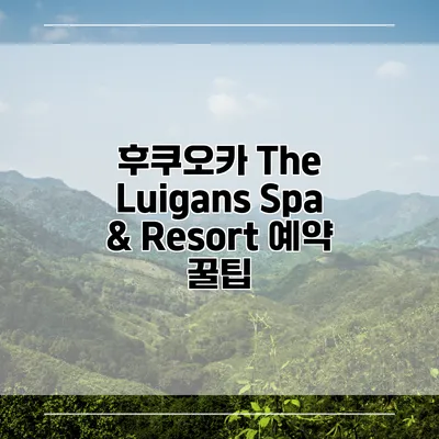후쿠오카 The Luigans Spa & Resort 예약 꿀팁